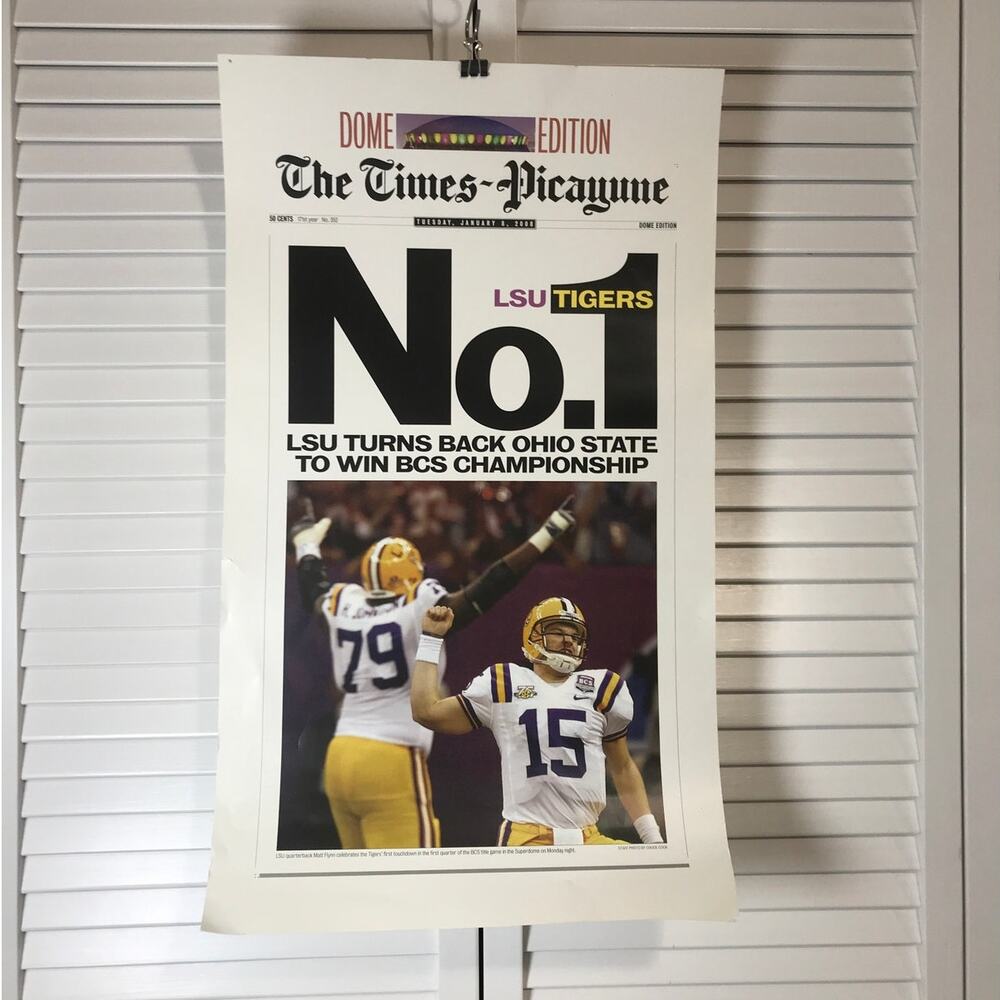 The Times-Picayune 2008 LSU Tigers BCS Championship Poster